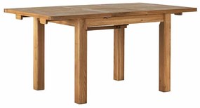 Malý vidiecky kuchynský skladací stôl z masívneho dubu pre 4 osoby, 120-160×90×79 cm