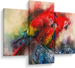 Obraz červených papagájov ara (90x60 cm)