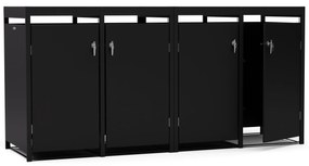 Blumfeldt BinSafe, box na odpadky, 4 odpadkové koše, 240 l, uzamykateľný, pozinkovaná oceľ odolná voči poveternostným vplyvom