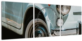 Obraz - Retro auto Fiat (s hodinami) (90x30 cm)
