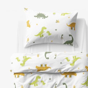 Goldea detské bavlnené obliečky - dinosaurie dobrodružstvo 150 x 200 a 50 x 60 cm