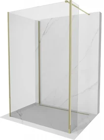 Mexen Kioto sprchová stena Walk-in 90 x 90 x 40 cm, transparentná, zlatá - 800-090-090-221-50-00-040