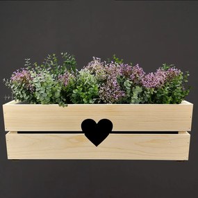 AMADEA Drevený obal s hrantíkom so srdcom, 52x21,5x17cm Český výrobok