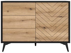 Komoda DIAMOND 77x104 cm čierna/dub evoke