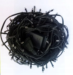 BERGE LED vianočná reťaz - 60LED - 5M - IP20 - 8 funkcií - studená biela