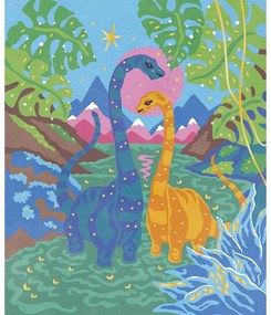 Detský ateliér maxi - maľovanie podľa čísel - Dinosaury