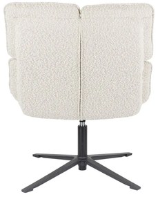Krémové otočné kreslo z textílie buklé Bros – White Label
