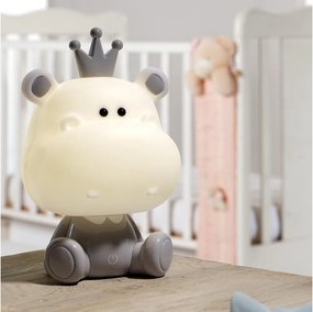 ONLI - LED stmievateľná detská nočná lampička PUPPIES LED/3W/230V 25 cm hroch/sivá