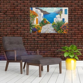 Obraz - Grécka ulička (90x60 cm)