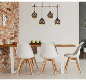 Globo 54029-4H - Závesný luster JODIE 4xE27/40W/230V béžová/čierna