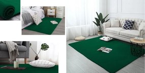 Koberec Rabbit zelený obdĺžnikový s efektom králičej kožušiny Rozmer: 200x300 cm