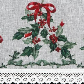 KRÁTKA VIANOČNÁ ZÁCLONA NA PÁSKE XMAS7 150X30 CM VZOROVANÁ