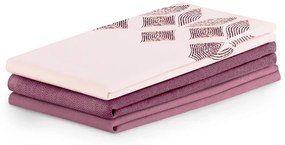 Súprava kuchynských uterákov Letty Stamp - 3 ks fialová