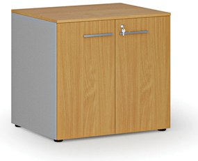 Kancelárska skriňa s dverami PRIMO GRAY, 800 x 640 x 735 mm, sivá/buk