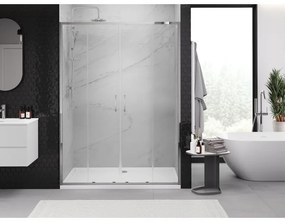 Mexen Exo, 2-krídlové posuvné 160x200 cm, 6mm číre sklo, chrómový profil, 8152-160-000-01-00