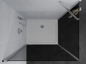 Mexen Pretoria, sprchovací kút 90 (dvere) x 80 (stena) cm, 6mm šedé sklo, chrómový profil + biela sprchová vanička, 852-090-080-01-40-4010