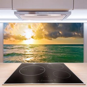 Sklenený obklad Do kuchyne More západ slnka 125x50 cm