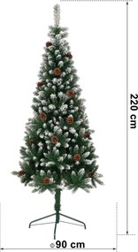 Vianočný stromček so šiškami NATALE 220 cm zelený