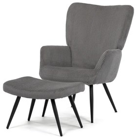 Relaxačné kreslo s podnožkou L7285 GREY6, sivé