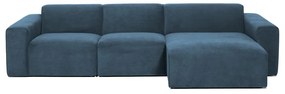 Modrá menčestrová rohová pohovka (pravý roh) Sting – Scandic