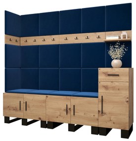 Predsieňová zostava Amanda 9 (dub artisan + modrá). Vlastná spoľahlivá doprava až k Vám domov. 1085934