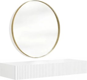 Závesný toaletný stolík Nicole so zrkadlom 80 cm - biely mat