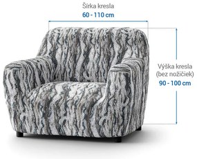 Bielastické poťahy OCEANO NOVÉ šedo-modré kreslo (š. 60 - 110 cm)
