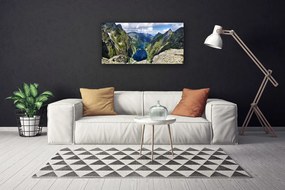 Obraz Canvas Hory údolie jazerá vrcholy 120x60 cm