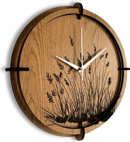 Drevené nástenné hodiny do obývačky prírodný dizajn | SENTOP HDF0587-OAK