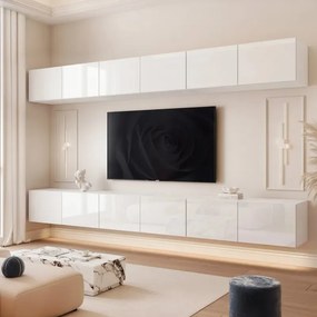 Závesná TV zostava Dorothy biely lesk 300 cm