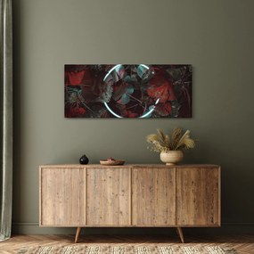 Obraz - Neónový kruh medzi palmami (120x50 cm)