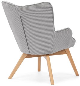 Sivé menčestrové kreslo Niko – Ropez