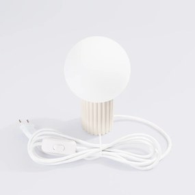 Krémová stolová lampa so skleneným tienidlom (výška 19 cm) Orbital – Sollux