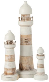 Drevená dekorácia maják Lighthouse Alabasia Wood S - Ø7*15cm