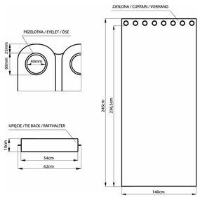 Krémovobiely zatemňovací záves 140x245 cm Eyelets – Restilo