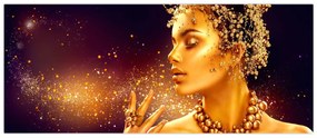 Obraz - Zlatý makeup (120x50 cm)