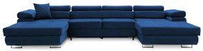 Rohová rozkladacia sedacia súprava RIGATTO III PRO 1 Namornícka modrá
