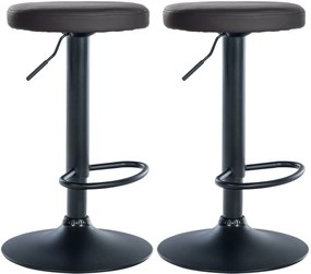 2x Barová stolička Ponte - koženka, čierny rám - čierny rám