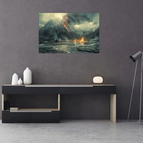 Obraz - Erupcia sopky (90x60 cm)