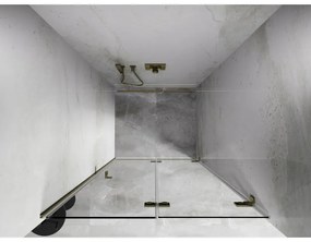 Mexen, Mexen Lunar-F pravé sklápacie sprchové dvere 100 cm, transparentné, brúsené zlato - 836-100-000-55-00-P