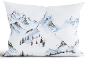Vianočná bavlnená obliečka na vankúš Renforcé 40 × 60 cm – Hory