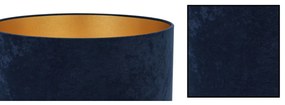 Závesné svietidlo MEDIOLAN, 1x tmavomodré/zlaté textilné tienidlo, (fi 44cm)