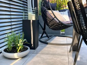 Okrasná miska PLANA, sklolaminát, Ø 54 cm x výška 14 cm, betón design