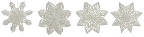 House Doctor Papierová vianočná ozdoba Snowflake White 15 cm – set 4 ks