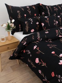 Predĺžené bavlnené obliečky Renforcé – Vlčie maky čierne