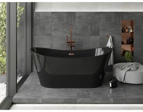 Mexen Montana, voľne stojaca vaňa 170 x 80 cm, čierna,  medený prepad, 52011708070-65