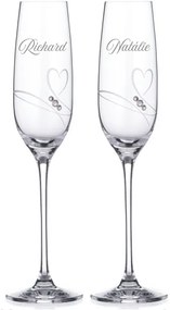Poháre na sekt k výročiu Diamante Romance 2 ks