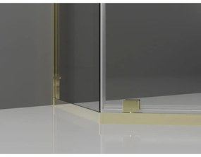 Mexen Exo, päťuholníkový výklopný sprchový kút 100 x 100 cm, číre sklo, zlatá, 812-100-100-50-00