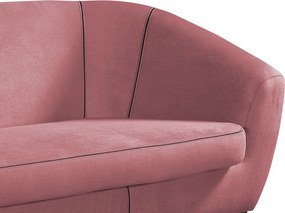 Trojmiestna pohovka Olivio, tmavo ružová zamatová látka