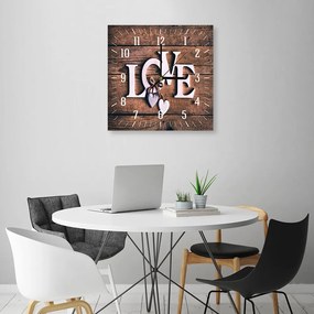Gario Hodiny na stenu Love on dark boards Rozmery: 40 x 40 cm